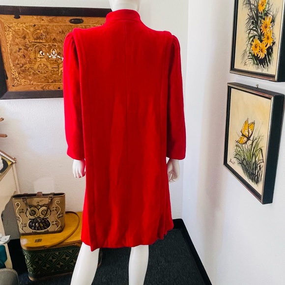 Vintage Small Red Wool Overcoat - Picture 8 of 10